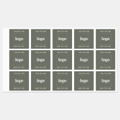 文字シンプルビジネスセージグリーン付きロゴ ラベル (シート)