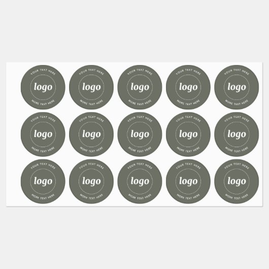 文字シンプルビジネスセージグリーン付きロゴ ラベル (シート)