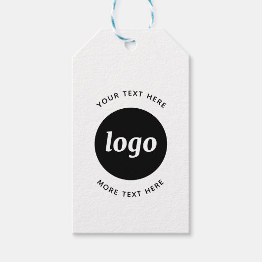文字シンプルビジネスラベル付きロゴ ギフトタグ (正面)