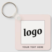 文字シンプルビジネス赤面ピンク付きロゴ キーホルダー (正面)