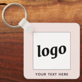 文字シンプルビジネス赤面ピンク付きロゴ キーホルダー (正面)