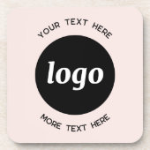 文字シンプルビジネス赤面ピンク付きロゴ コースター (正面)