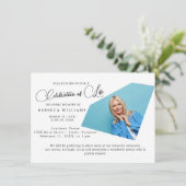 文字シンプルフォトお祝いのライフ招待状 招待状 (スタンド正面)