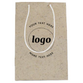 文字シンプルブラウン紙付きロゴ ミディアムペーパーバッグ (正面)