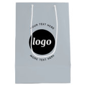 文字シンプルブルー付きロゴ ミディアムペーパーバッグ (裏面)