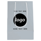 文字シンプルブルー付きロゴ ミディアムペーパーバッグ (裏面)