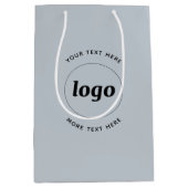 文字シンプルブルー付きロゴ ミディアムペーパーバッグ (正面)