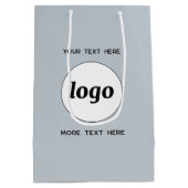 文字シンプルブルー付きロゴ ミディアムペーパーバッグ (裏面)