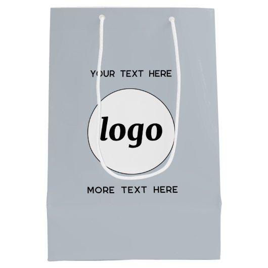 文字シンプルブルー付きロゴ ミディアムペーパーバッグ (裏面)