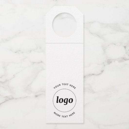 文字シンプルプロモーション付きロゴ ボトルネックタグ (正面)