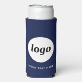 文字シンプルロゴ事業宣伝海軍ブルー スリム缶クーラー (Seltzer正面)