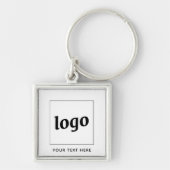 文字シンプル事業付きロゴ キーホルダー (正面)