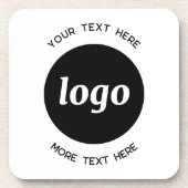 文字シンプル事業付きロゴ コースター (正面)