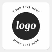 文字シンプル事業付きロゴ スクエアシール (正面)
