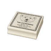 文字シンプル付き極性ベアヘッドラインアートスケッチ ラバースタンプ (スタンプ)