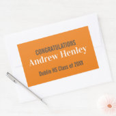 文字シンプル卒業党のお願い 長方形シール (封筒)