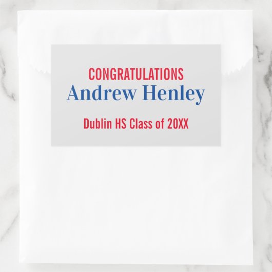 文字シンプル卒業党のお願い 長方形シール (バッグ)