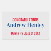 文字シンプル卒業党のお願い 長方形シール (正面)