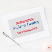 文字シンプル卒業党のお願い 長方形シール (封筒)