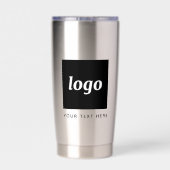 文字シンプル販売促進用ロゴ 保温保冷タンブラー (背面)