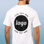 文字シンプル販売促進用ロゴ Tシャツ<br><div class="desc">このバックプリントデザインに独自のロゴと文字の選択を追加。上または下の文字もしを削除ミニマリストとプロフェッショナル。従業員素晴らしブランディングの場合は、スタッフの制服として、または顧客と顧客のためのプロモーション製品として。</div>