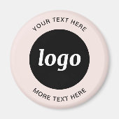 文字シンプル赤面ピンクビジネスマグネット付きロゴ マグネット (正面)