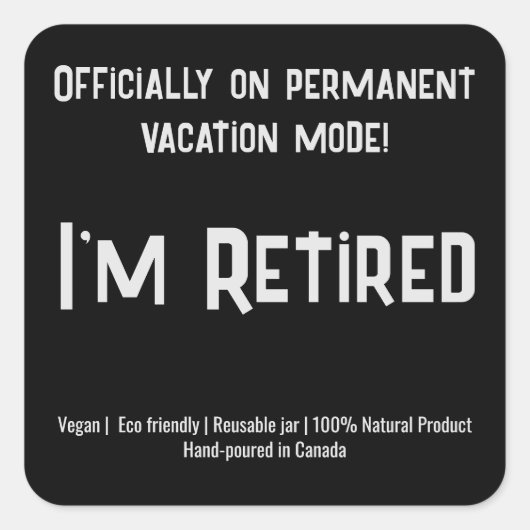 文字シンプル退職用キャンドルシール スクエアシール (正面)