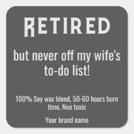 文字シンプル退職用キャンドルシール スクエアシール