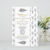 文字スクリプトミニマル結婚式 プログラム (スタンド正面)