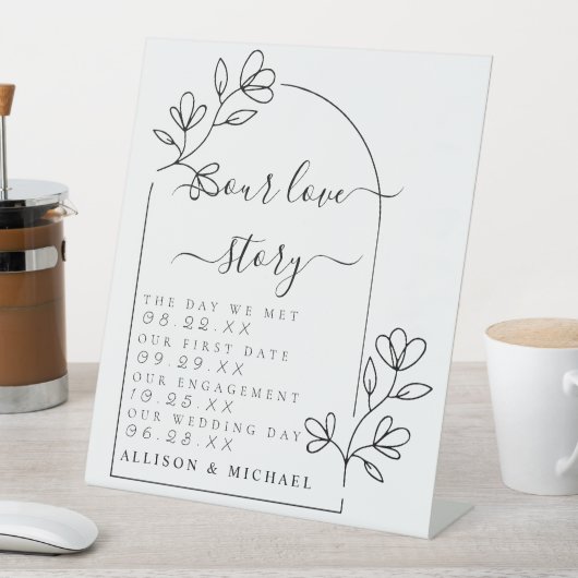 文字スクリプト私たちの愛の物語タイムラインペデスタルサイン 台座サイン (インサイチュ)