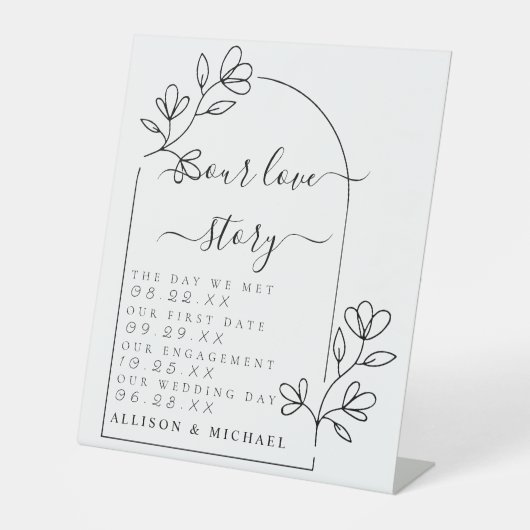 文字スクリプト私たちの愛の物語タイムラインペデスタルサイン 台座サイン (正面)