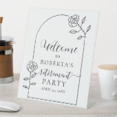 文字スクリプト退職パーティーへようこそ 台座サイン (インサイチュ)