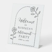 文字スクリプト退職パーティーへようこそ 台座サイン (正面)