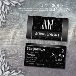 文字スタイリッシュ付き白黒カッコいいパターン 名刺