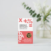 文字スタイリッシュ番号簿記係 名刺 (スタンド正面)