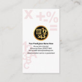 文字スタイリッシュ番号簿記係 名刺 (裏面)