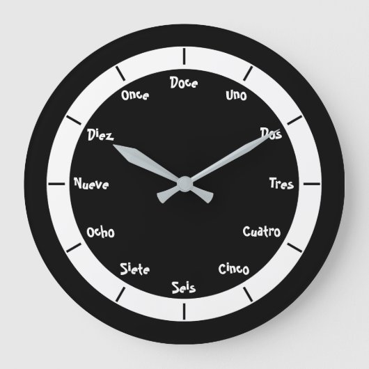 文字スペインの番号 ラージ壁時計 (正面)