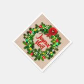 文字セルビエットデテーブルジョエウノエルのカクテルを編集 スタンダードカクテルナプキン (角)