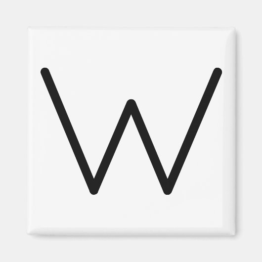 文字タイトル「w」マグネット マグネット (正面)
