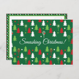 文字💚💔🤍テニスクリスマス ポストカード