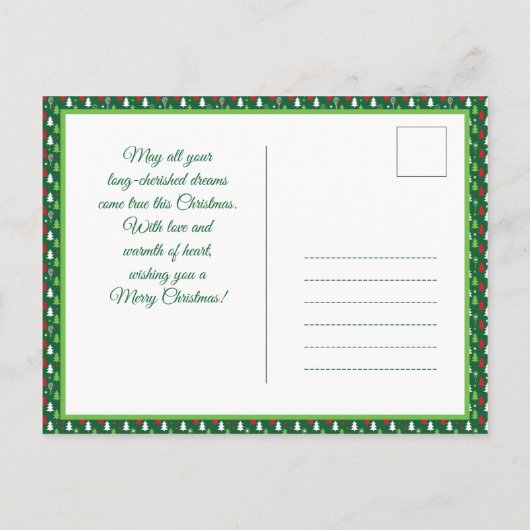 文字💚💔🤍テニスクリスマス ポストカード (裏面)