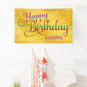 文字デザインなハッピーバースデー- + あなた自身のアイディア 横断幕 (インサイチュ)