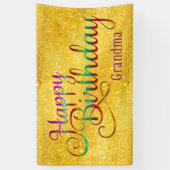 文字デザインなハッピーバースデー- + あなた自身のアイディア 横断幕 (縦)