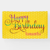 文字デザインなハッピーバースデー- + あなた自身のアイディア 横断幕 (横)