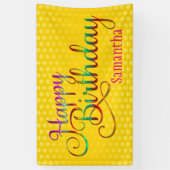 文字デザインなハッピーバースデー- + あなた自身のアイディア 横断幕 (縦)