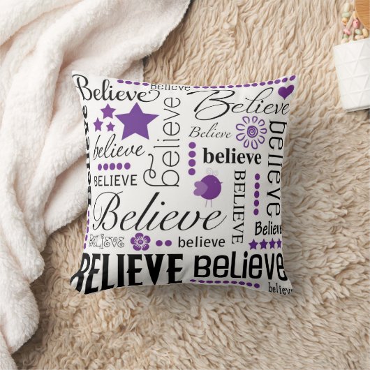 文字デザインな単語の芸術を信じて下さい クッション (ブランケット)