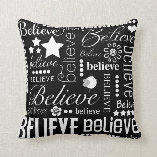文字デザインな単語の芸術を信じて下さい クッション