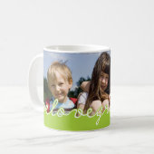 文字デザインな父の日愛祖父の写真の緑 マグカップ (正面左)