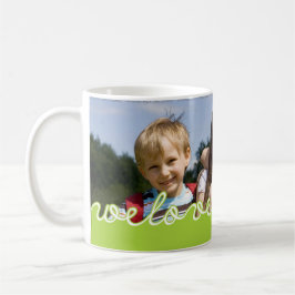 文字デザインな父の日愛祖父の写真の緑 マグカップ