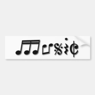 文字デザインな音楽 バンパーステッカー